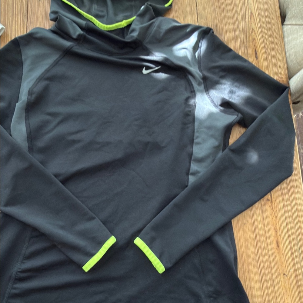 Nike Dri-FIT running Hoodie black with Neon Highlights large